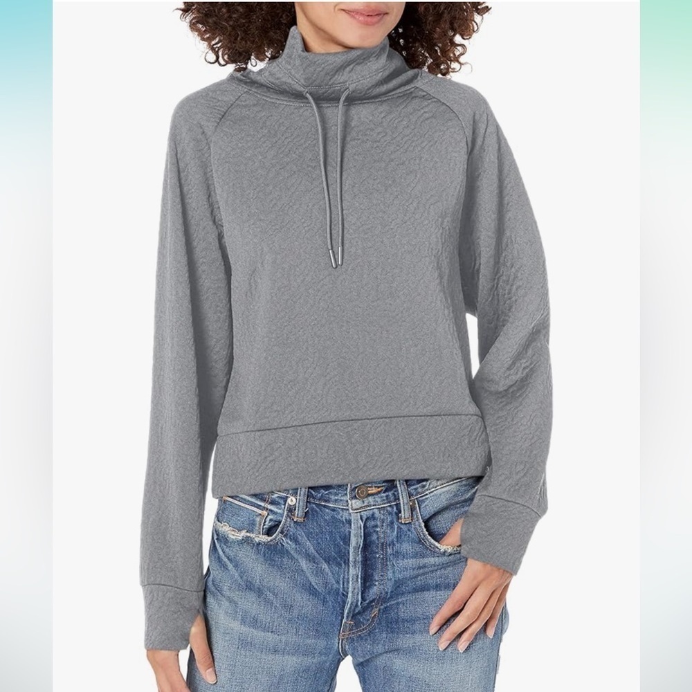 New With Tags Juicy Couture Sport Light Heather Gray Cowl Neck Sweatshirt Large